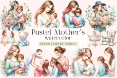 Pastel Mother's & Child Clipart Bundle - CraftNest - Digital Crafting and Art