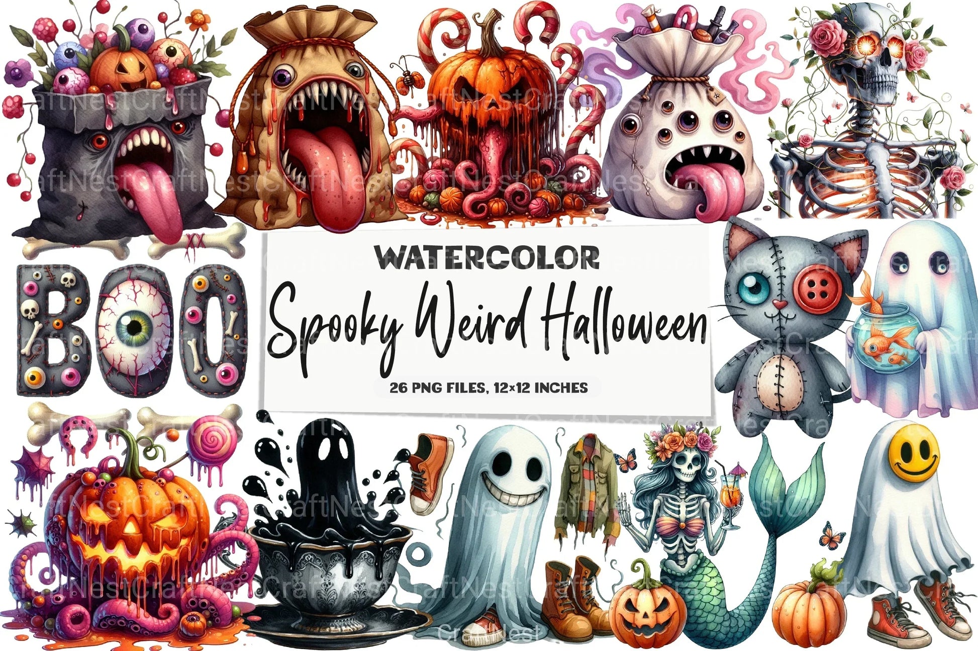 Spooky Halloween Clipart Bundle 33 - CraftNest - Digital Crafting and Art