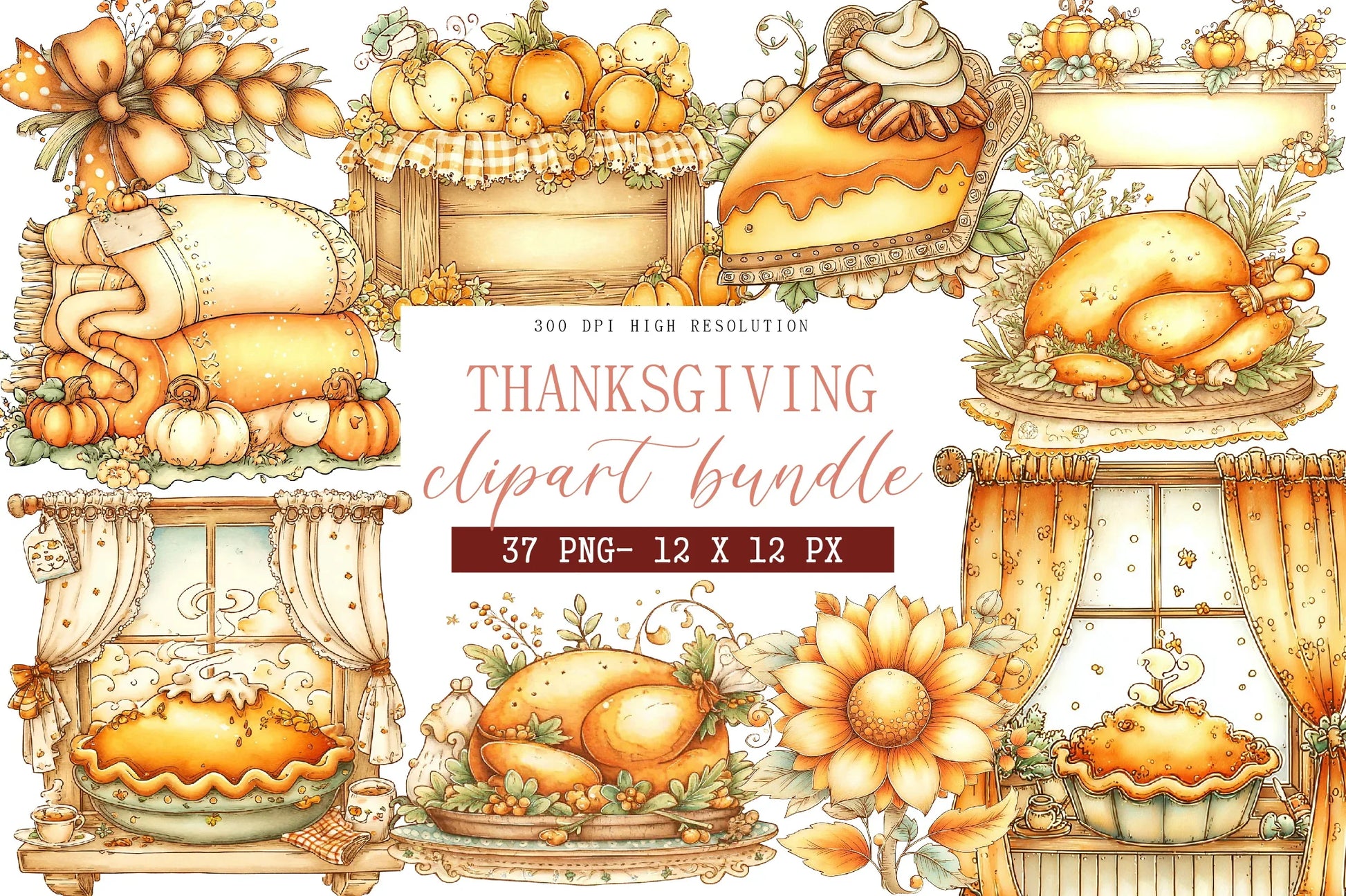 Thanksgiving Clipart Bundle - CraftNest - Digital Crafting and Art