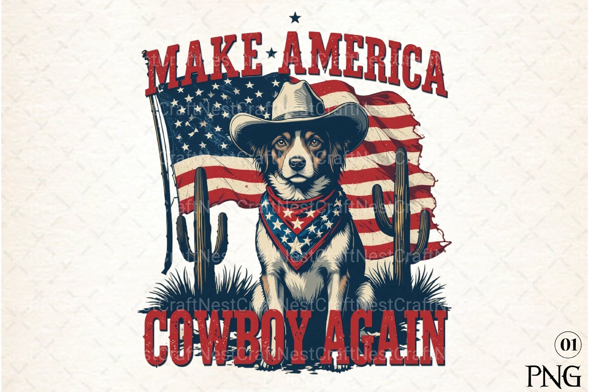 Patriotic 4th of July Cowboy Dog Clipart Bundle - CraftNest - Digital Crafting and Art