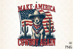 Patriotic 4th of July Cowboy Dog Clipart Bundle - CraftNest - Digital Crafting and Art