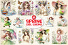 Spring Girl Gnome Clipart Bundle