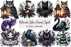 Gothic Animals Clipart Bundle - CraftNest - Digital Crafting and Art