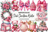 Pink Christmas Winter Clipart Bundle