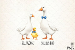 Bow Tie Goose Dad Cute Duo Clipart Bundle - CraftNest - Digital Crafting and Art