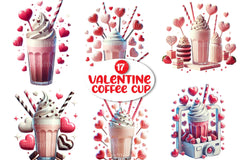 Valentine Coffee Cup Clipart Bundle 88 - CraftNest - Digital Crafting and Art