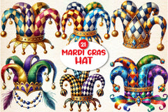 Mardi Gras Jester Hat Clipart Bundle - CraftNest - Digital Crafting and Art