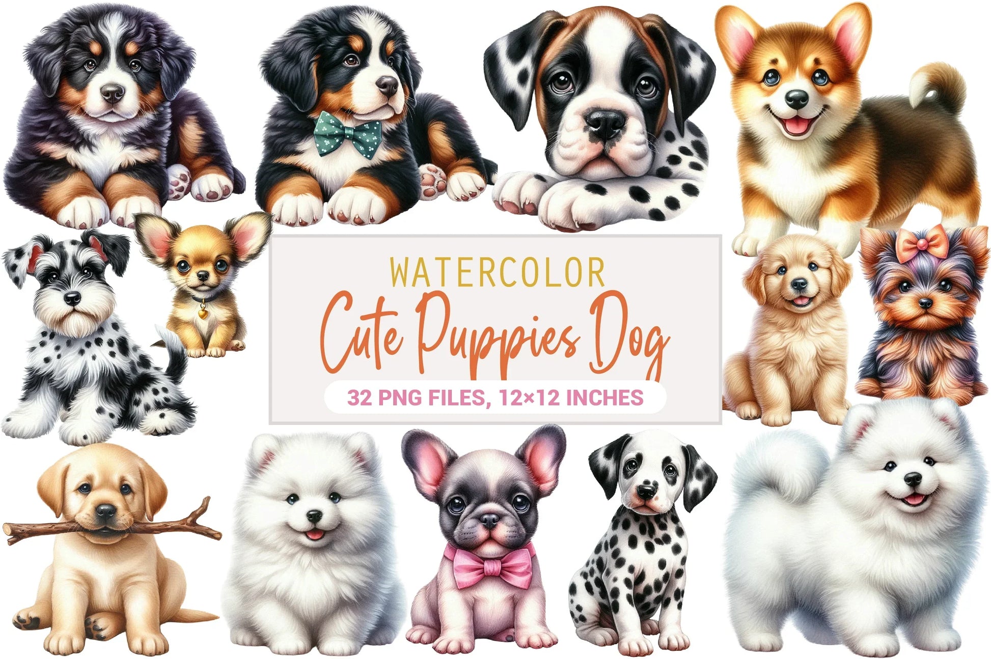 Cute Puppies Clipart Bundle - Dog Clipart Collection - CraftNest - Digital Crafting and Art