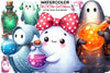 Polka Dot Potion Ghost Halloween Clipart Bundle