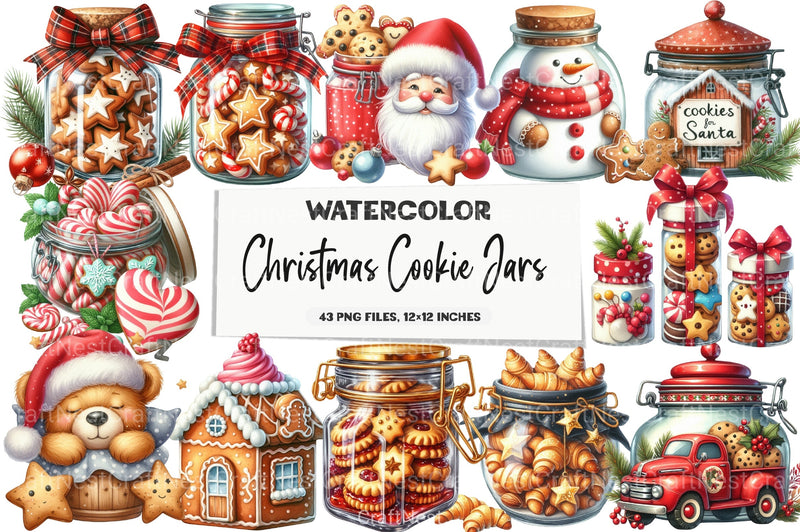 Christmas Cookie Jars Clipart Bundle - CraftNest - Digital Crafting and Art