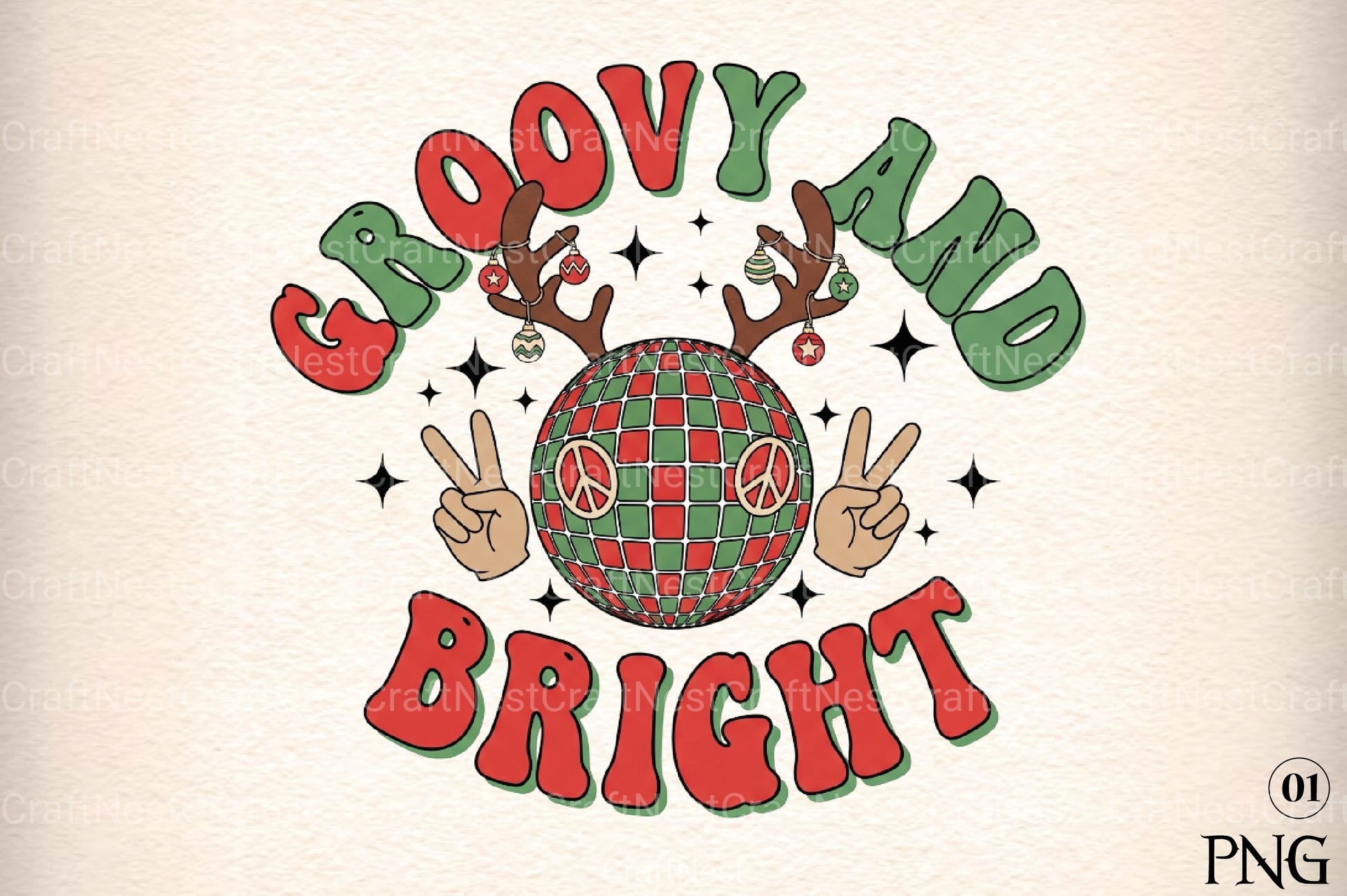 Groovy Christmas Clipart Bundle - CraftNest - Digital Crafting and Art