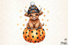 Cute Highland Cow Halloween Clipart Bundle