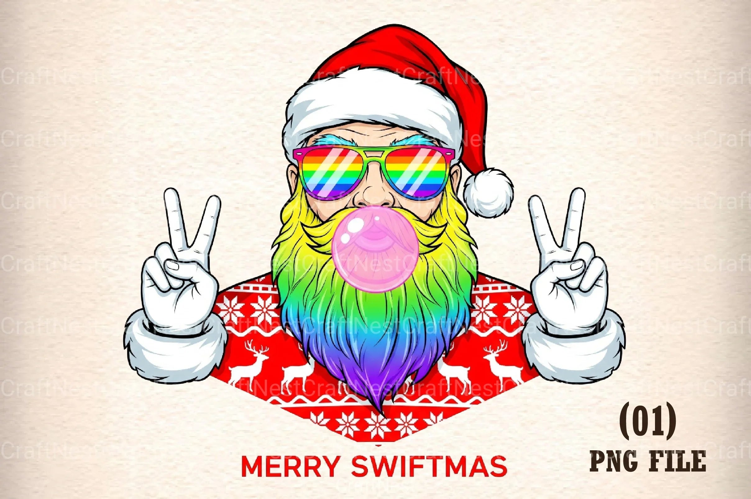 Merry Swiftmas Retro Christmas Clipart Bundle - CraftNest - Digital Crafting and Art
