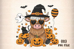Cute Fall Highland Cow Ghost Clipart Bundle - CraftNest - Digital Crafting and Art