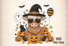 Cute Fall Highland Cow Ghost Clipart Bundle