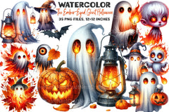 Ember Eyed Ghost Halloween Clipart Bundle - CraftNest - Digital Crafting and Art