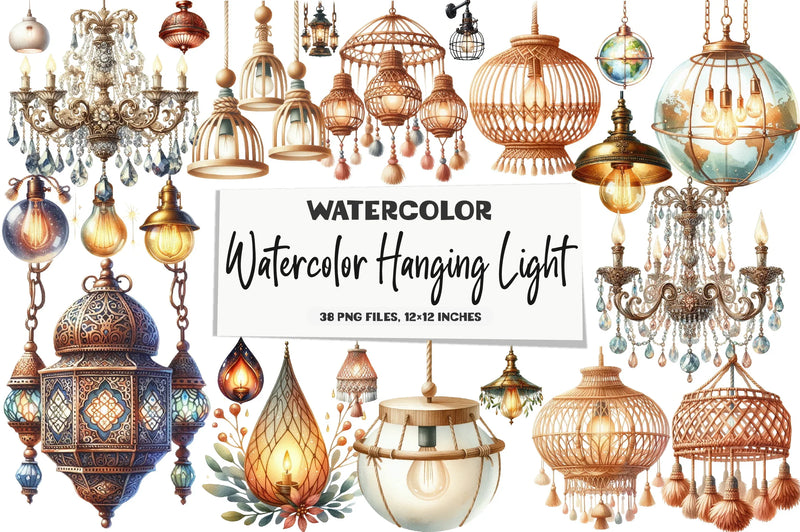 Hanging Light Clipart Bundle - CraftNest - Digital Crafting and Art