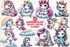 Grumpy Unicorn Clipart Bundle