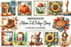 Autumn Fall Postage Stamp Clipart Bundle