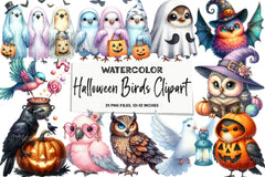 Halloween Birds Clipart Bundle 2 - CraftNest - Digital Crafting and Art