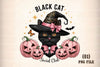 Pink Halloween Cute Black Cat Sticker Bundle