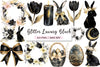 Luxury Black Easter Glitter Clipart Bundle