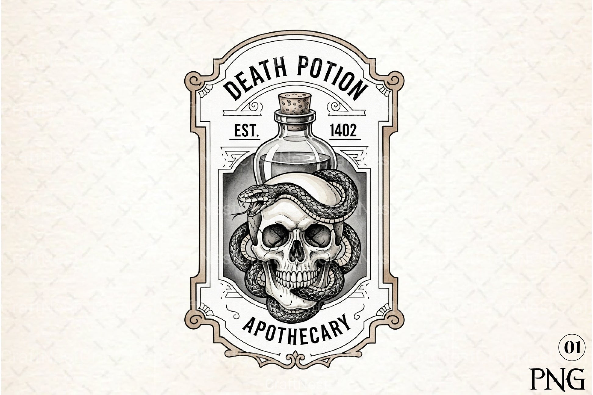 Vintage Halloween Potion Labels Clipart Bundle 4 - CraftNest - Digital Crafting and Art
