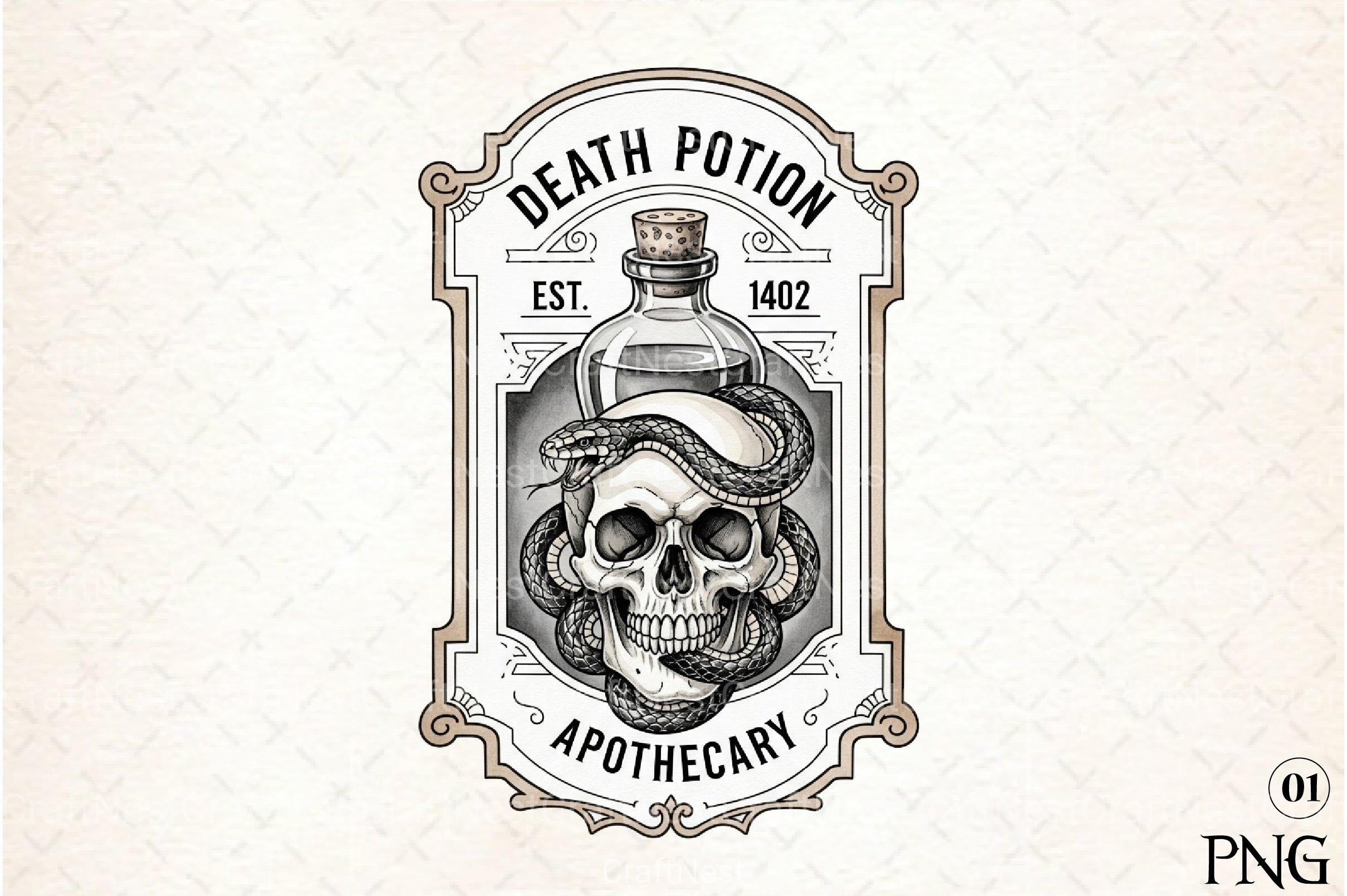 Vintage Halloween Potion Labels Clipart Bundle 4 - CraftNest - Digital Crafting and Art