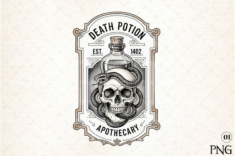 Vintage Halloween Potion Labels Clipart Bundle 4 - CraftNest - Digital Crafting and Art