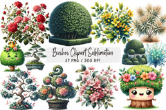 Bushes Clipart Bundle for Creative Designs - CraftNest - Digital Crafting and Art