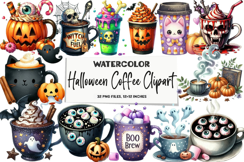 Halloween Coffee Clipart Bundle - CraftNest - Digital Crafting and Art
