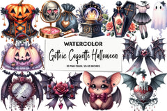 Gothic Coquette Halloween Clipart Bundle - CraftNest - Digital Crafting and Art