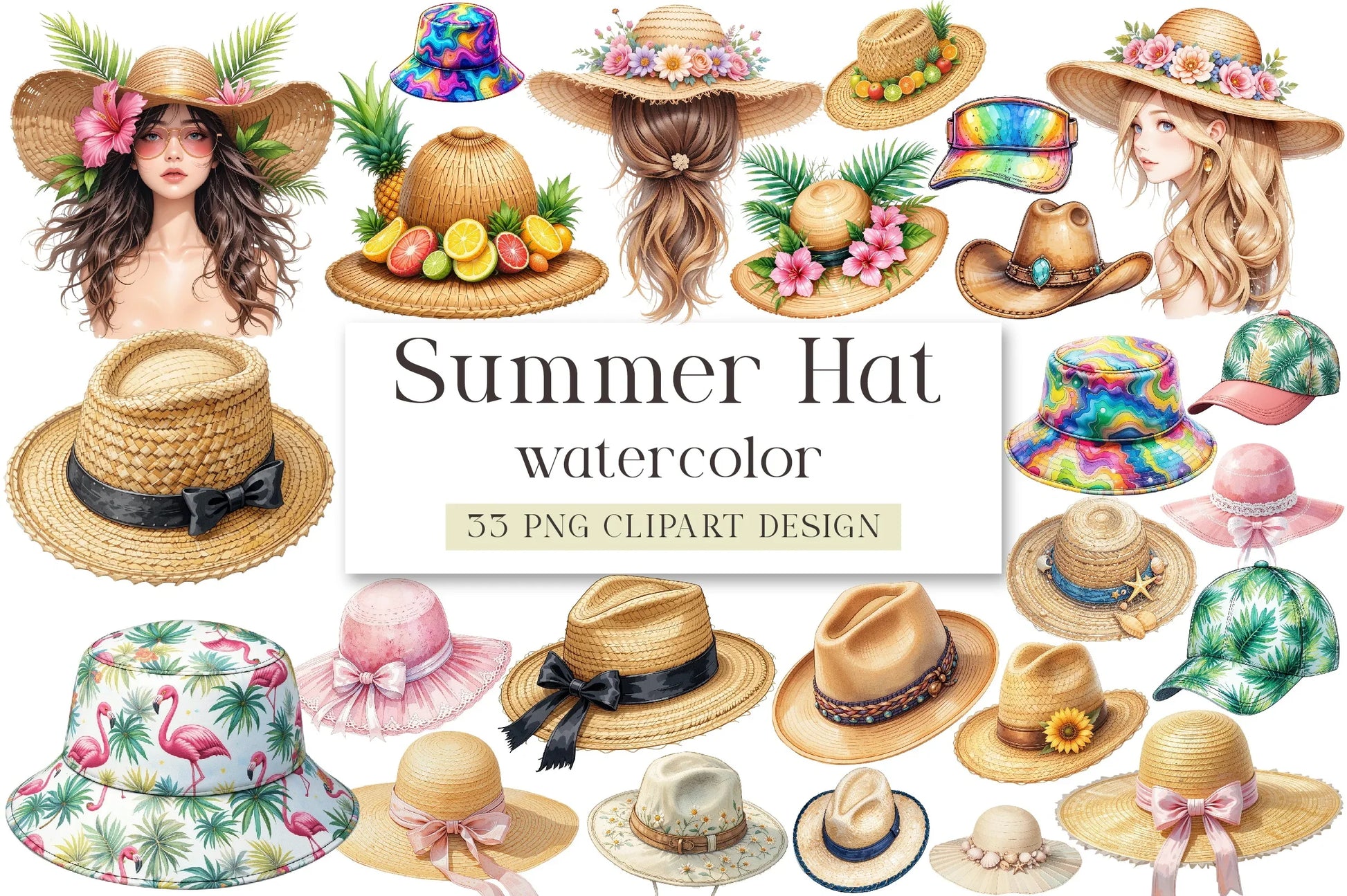 Summer Hat Clipart Bundle - CraftNest - Digital Crafting and Art