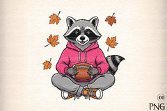Raccoon Football Shirt Design & Fall Clipart Bundle - CraftNest - Digital Crafting and Art