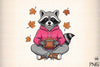 Raccoon Football Shirt Design & Fall Clipart Bundle