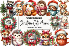 Christmas Cute Animal Clipart Bundle - CraftNest - Digital Crafting and Art