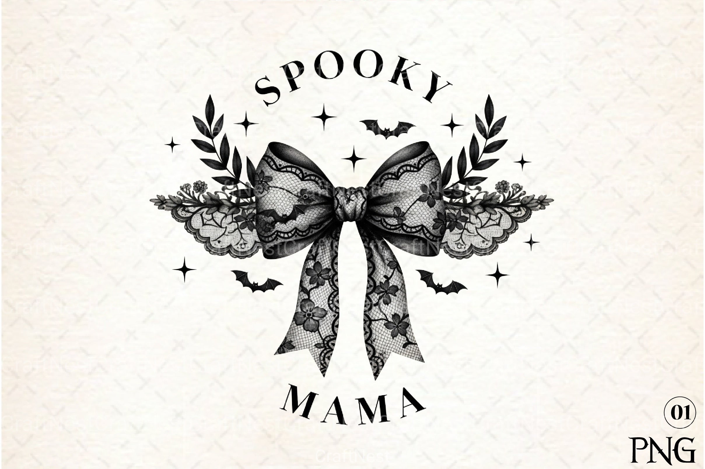 Coquette Halloween Spooky Mama Clipart Bundle - CraftNest - Digital Crafting and Art