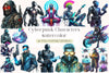 Cyberpunk Characters Clipart Bundle