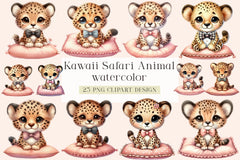 Kawaii Safari Animal Clipart Bundle - CraftNest - Digital Crafting and Art