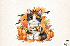 Happy Halloween Cat Clipart Bundle - CraftNest - Digital Crafting and Art