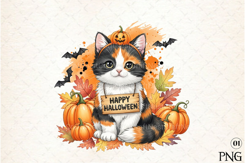 Happy Halloween Cat Clipart Bundle - CraftNest - Digital Crafting and Art