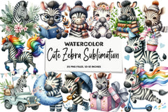 Cute Zebra Clipart Bundle - CraftNest - Digital Crafting and Art