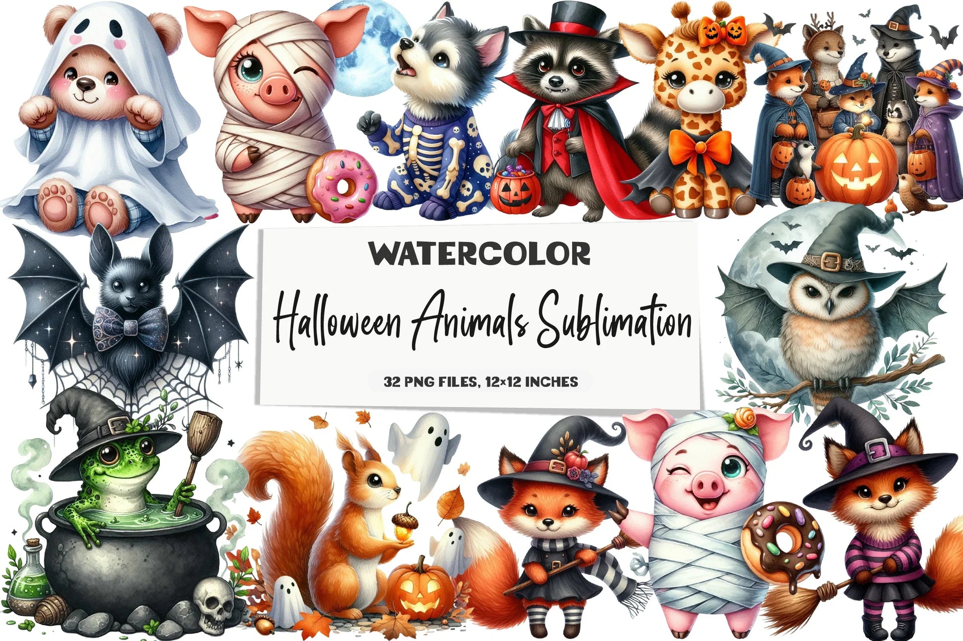 Halloween Animals Clipart Bundle - CraftNest - Digital Crafting and Art