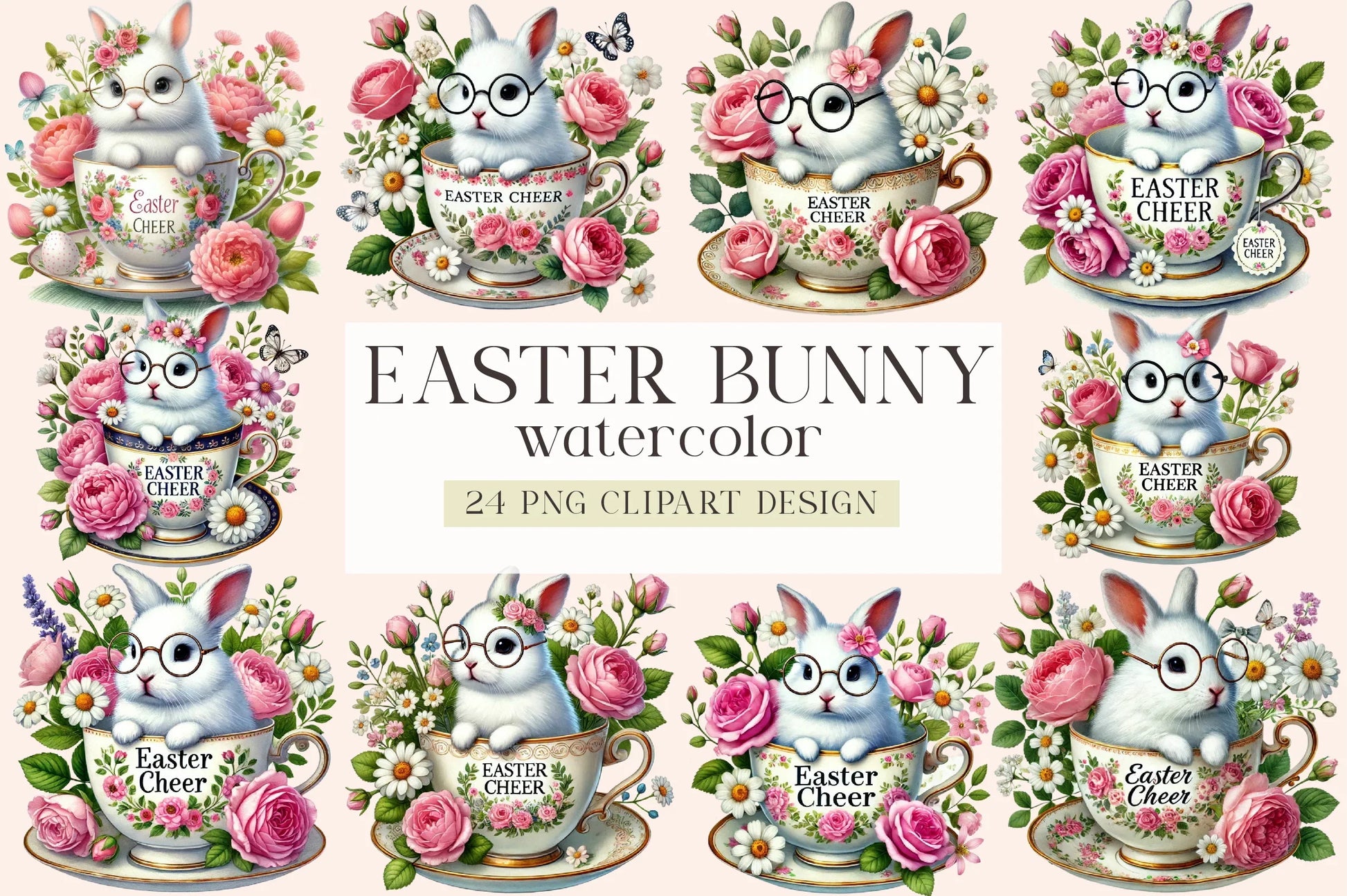 Easter Bunny Clipart Bundle - CraftNest - Digital Crafting and Art
