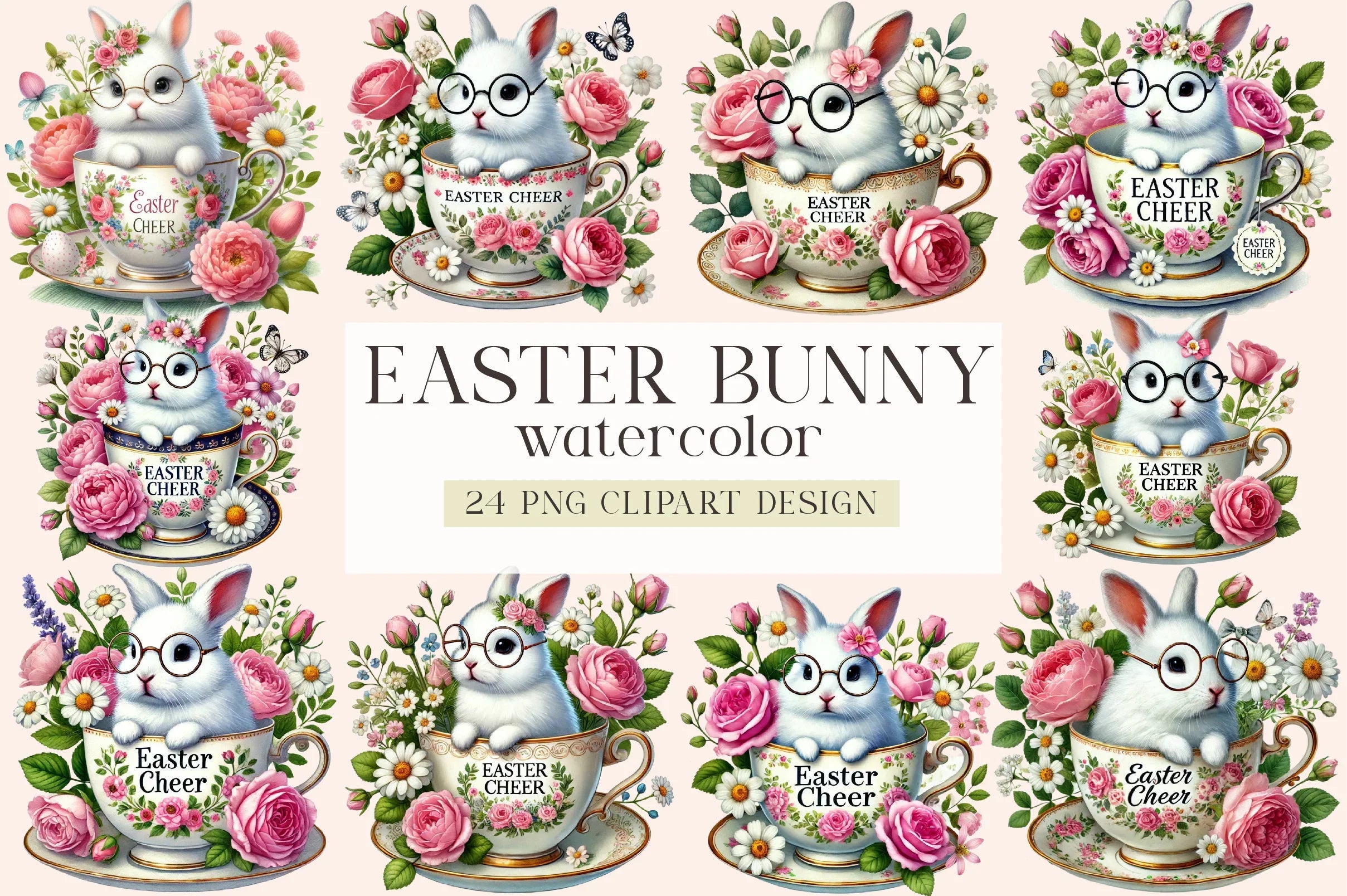 Easter Bunny Clipart Bundle - CraftNest - Digital Crafting and Art