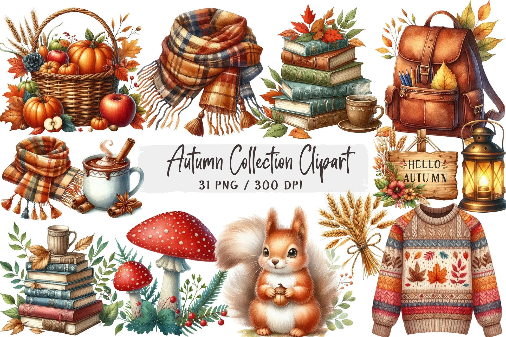 Autumn Collection Clipart Bundle - CraftNest - Digital Crafting and Art