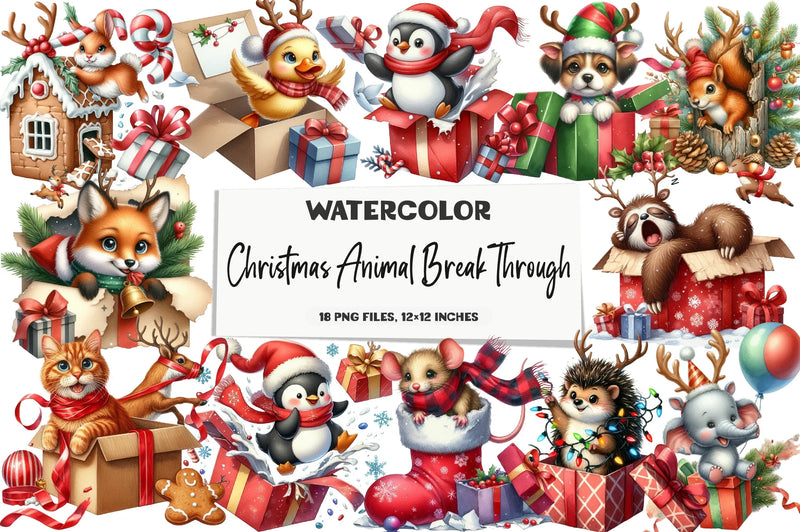 Christmas Animal Clipart Bundle - CraftNest - Digital Crafting and Art