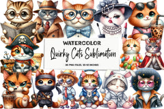 Quirky Cats Clipart Bundle - CraftNest - Digital Crafting and Art