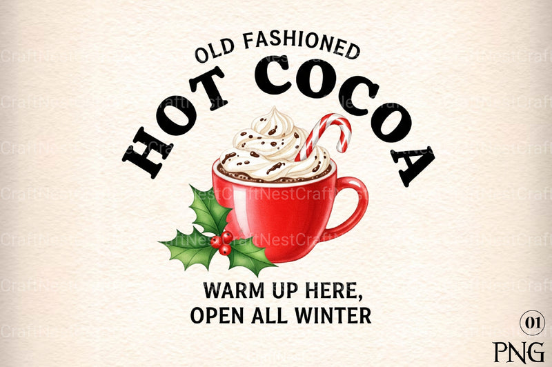 Retro Hot Cocoa Graphic Design Clipart Bundle - CraftNest - Digital Crafting and Art