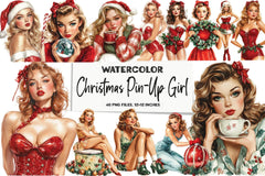 Christmas Pin-Up Girl Clipart Bundle - CraftNest - Digital Crafting and Art
